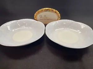 SHELLEY DAINTY BABY BLUE POLKA DOTS ( TWO ) BERRY BOWLS # 13897/S33 - Bild 1 von 6