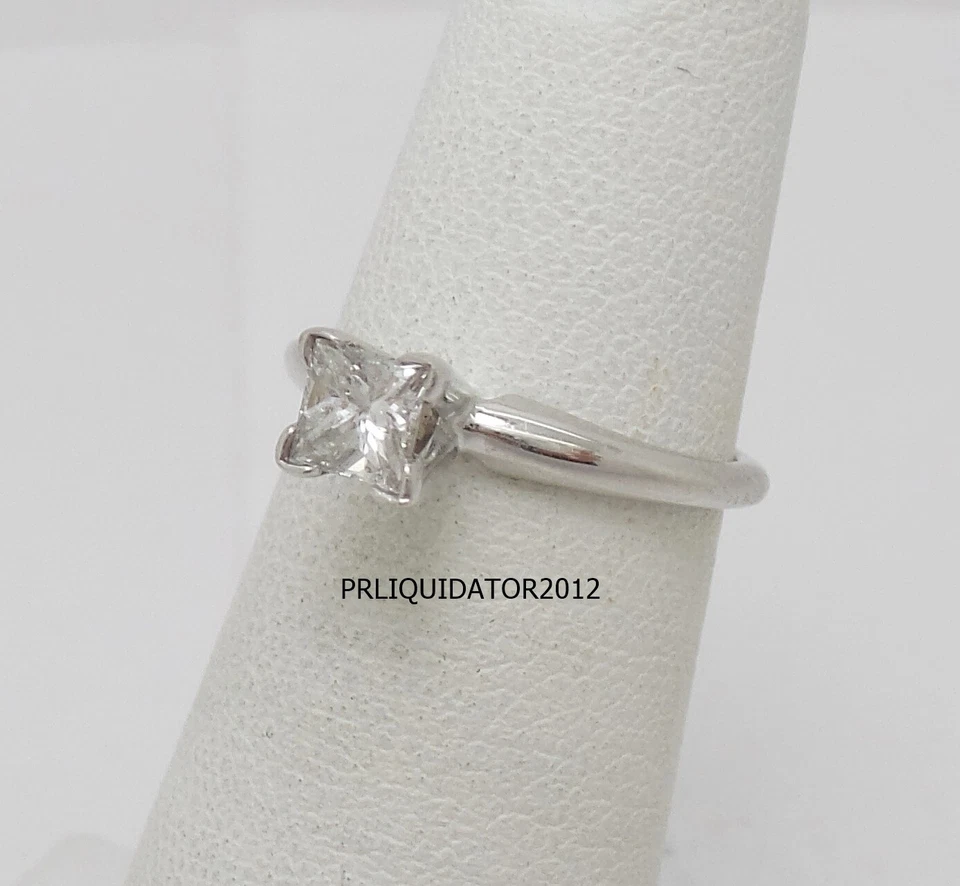 .40CT Natural Princess Diamond Solitaire Engagement Wedding Ring 14K White Gold - Image 1 of 4
