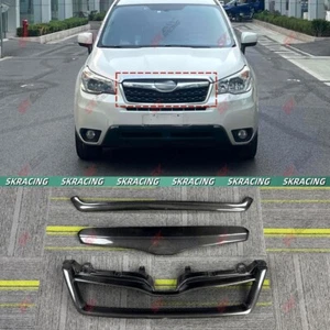 Cubierta de malla de rejilla de parachoques delantero de fibra de carbono real de 3 piezas para Subaru Forester 14-18 - Imagen 1 de 14
