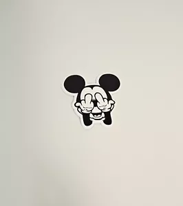 Mickey Mouse "Middle Finger" Skateboard Sticker Flippin' The Bird Vinyl Decal - Picture 1 of 4