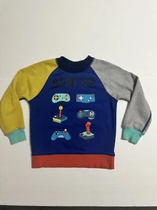 Hanna Andersson Boy’s Video Game On Colorblock Sweatshirt Size US 5 - Picture 1 of 10