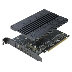 Quad NVMe Adattatore PCIe, 4 Porte NVMe a PCI-e 4.0/3.0 x16 Scheda Controller Espandi - Foto 1 di 8