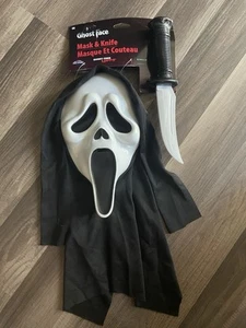 Ghost face lives mask and knife costume set authentic scream movie - Picture 1 of 4