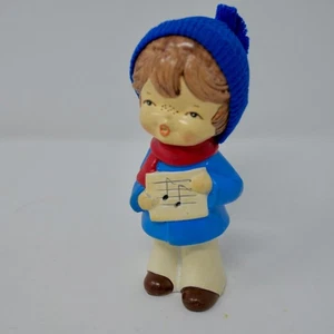 Vintage MY Christmas Choir Boy Caroler Keramik Figur MCM Cottagecore Korea 5" - Bild 1 von 5