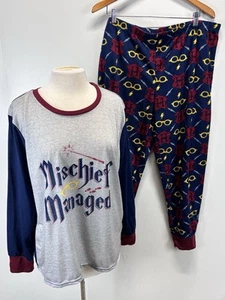 NEW! Harry Potter 2 Pc Pajama Set Sz XXL 2XL Womens Fleece Pants Tshirt - Picture 1 of 12