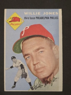 1954 Topps Baseball #41 Willie Jones Philadelphia Phillies de colección en muy buena condición+ Foto 1 de 4