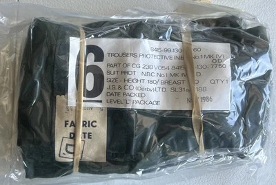 British Army NBC 1 Suit MK IV Trousers, Protective Height 180 JS &Co Shrinkwrap - Image 1 of 4
