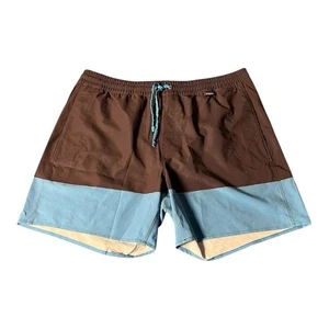 NEW Patagonia Hydropeak Volley Shorts Santa Cruz Color Block Mens Large Stretch - Picture 1 of 7
