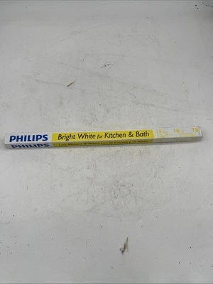 PHILIPS BRIGHT WHITE BULB 15W 18” F15T8 Fluorescent Tube Kitchen Bath T8 3000k - Image 1 of 4
