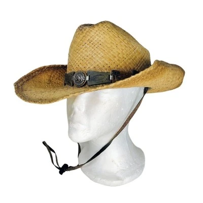 Monte Carlo Straw Raffia Bullhide Hat Co Western Rockabilly Boho Cowboy Size XL - Image 1 of 4