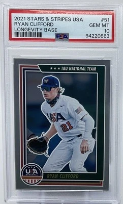 Ryan Clifford Rookie PSA 10 - 2021 Panini USA Stars & Stripes - Mets Slugger - Image 1 of 4