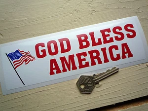 GOD BLESS AMERICA Sticker 8" Classic American Car PickUp Retro 60s Americana USA - Picture 1 of 1