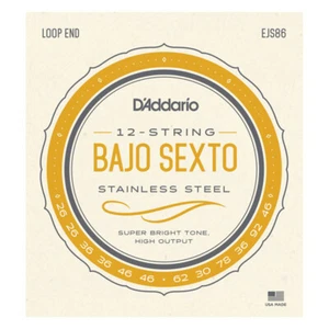 Cuerdas de acero inoxidable D'Addario EJS86 Bajo Sexto extremo de bucle - Imagen 1 de 2
