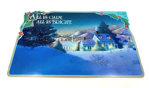 Décoration murale vintage 1982 poinçon "Tout est calme tout est lumineux" ville de Noël - Photo 1/4