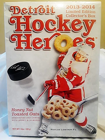 Detroit Red Wings Detroit Hockey Heroes Nicklas Lidstrom Cereal Full Box Cover