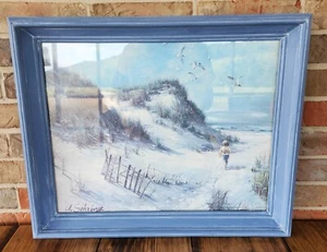 Adolf Sehring Lithograph A Day At The Beach Art Print 1975 Signed 22.5"x18.5" - Picture 1 of 7