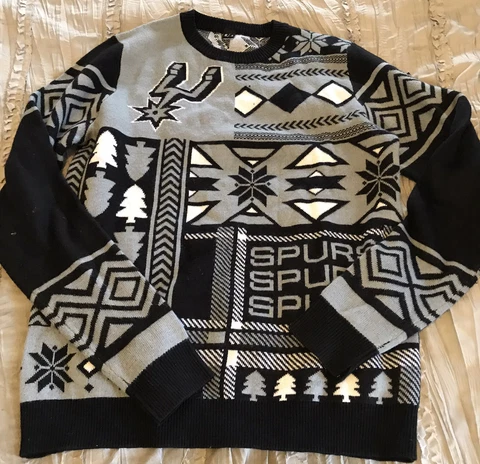 SAN ANTONIO SPURS Basketball NBA Ugly CHRISTMAS Holiday SMALL Sweater Size SMALL Cover