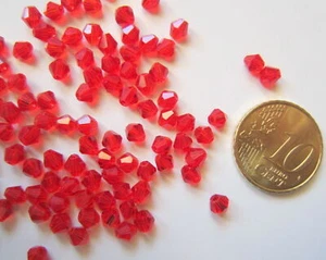 Tupis o perlas cristal facetado 4 mm X 50 UNIDADES rojo bicónicos abalorios - Imagen 1 de 1