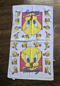 Vintage Tweety Beach Towel Retro 1990s White 20 x 36" - Picture 1 of 7