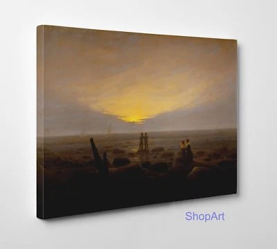 SHOPART Caspar David Friedrich Due Uomini in Riva al Mare Stampa su Tela Effetto Dipinto