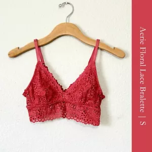 Aerie Floral Lace Bralette - Size Small, Red-Orange - Picture 1 of 8