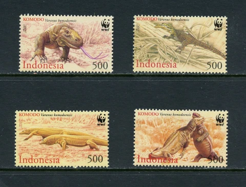 W225  Indonesia  2000  Komodo Dragon  WWF    4v.     MNH Cover