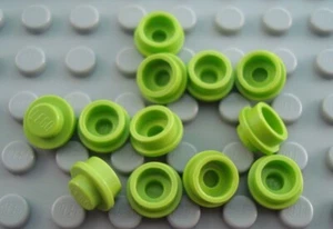 LEGO Lot of 12 Lime Green 1x1 Round Plate Pieces - Picture 1 of 1