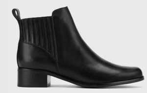 Wittner Gavin Black Nappa Leather Pull On Ankle Boot Size 39 8 - Picture 1 of 12