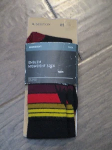 BURTON KID'S EMBLEM MIDWEIGHT SOCKS IN TRUE BLACK SIZE S/M - Picture 1 of 1