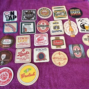 Vtg Beer Bar Coasters Lot~25+ Assorted German, American, European, Ale Pub #2 - Picture 1 of 9