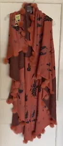 Cárdigan para mujer Henna talla única abierto suéter largo naranja pompón rosa XS-3X acrílico - Imagen 1 de 11