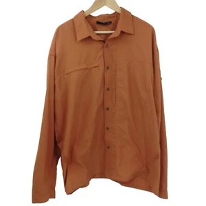Mountain Hardwear Long Sleeve Vented Fishing Shirt Size XXL Button Up Orange - Picture 1 of 10