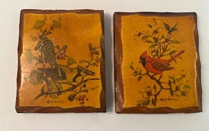 Vintage Decoupage Wood Plaques With Birds - Picture 1 of 8