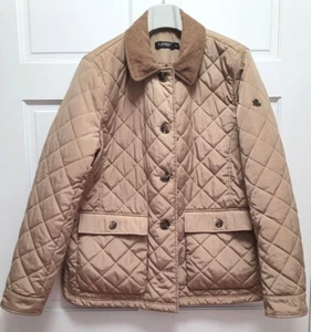 Lauren Ralph Lauren Women's Corduroy Collar & Cuffs Quilted Jacket - Tan - XL - Picture 1 of 11