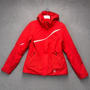 Spyder Jacket Womens Sz 8 Red Full Zip Long Hooded Snowboard Ski Outdoor - Picture 1 of 15