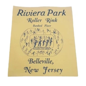 Vintage 1930-50er Jahre Skating Label Riviera Park Rollbahn Belleville NJ neues Trikot - Bild 1 von 5