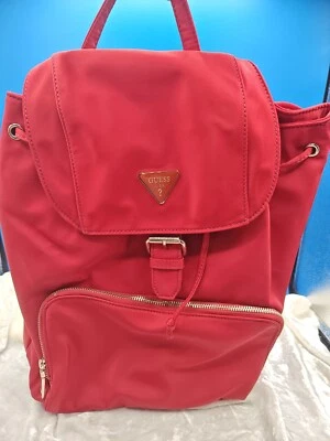 Mochila grande Guess Jaxi de nailon Merlot plateada Foto 1 de 4