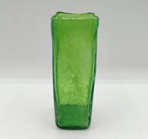 Recycled Textured Glass Emerald Green Bubbled Bud Vase - Picture 1 of 8