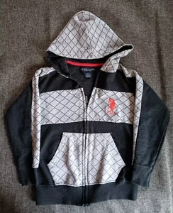 Sweater size 7 Boys US Polo Assn Black Gray Zip Hoodie Sweatshirt - Picture 1 of 4