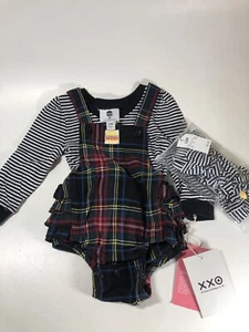 Juego de 3 piezas de 3 piezas Harajuku Mini Mono a Cuadros Gwen Stefani Target Nuevo con Etiquetas Talla 12 M - Imagen 1 de 9
