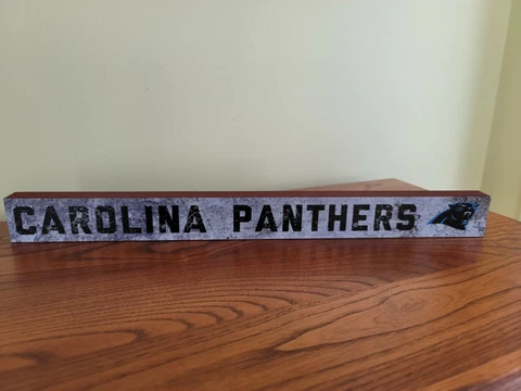 Carolina Panthers NFL Tabletop Skinny Plaque Sign Football Desk Table Man Cave Cover