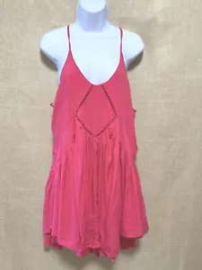 Abito donna Romeo + Giulietta rosa L con volant swing spalline spaghetti racerback nuovo con etichette - Foto 1 di 8