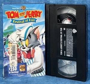 Tom & Jerry Festival of Fun VHS Video 10 Cartoon Classics, Shrink, Tested, Rare - Picture 1 of 3