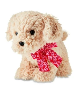 Way to Celebrate Valentine’s Day Standing Plush Cream Puppy Dog M Puppy 11” New - Picture 1 of 10