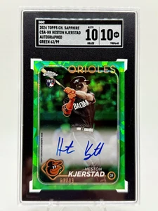 2024 Topps Chrome Sapphire Heston Kjerstad RC Rookie Auto Green 63/99 - Picture 1 of 3