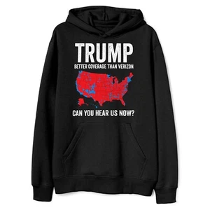 Felpa con cappuccio Trump Better Coverage Than Verizon Can You Hear Us Now Politics - Foto 1 di 11