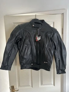Akito X-Force Ladies Black Leather Biker Jacket Size 8 CE Armour Thermal Lining - Picture 1 of 9