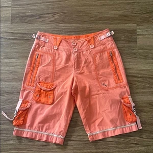 Vintage Da-nang Y2K pink cargo Bermuda shorts. Skater surfer 90’s Streetwear. - Picture 1 of 12