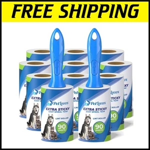 990 Sheets Extra Sticky Lint Rollers for Dogs & Cats - 9 Refill Packs Included - Picture 1 of 11