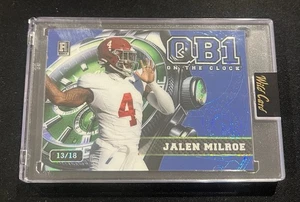 SP 13/18 JALEN MILROE ROOKIE BLUE QB1 SUR L'HORLOGE - Photo 1/2